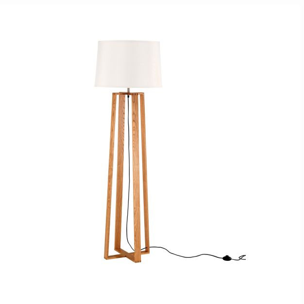 Nova Luce Alma - staanlamp - 167 cm - wit en bruin