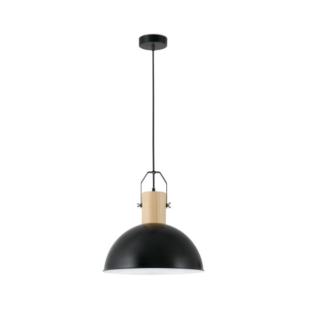 Faro Margot - hanglamp - Ø 41,5 x 20 cm - mat zwart en lichtbruin