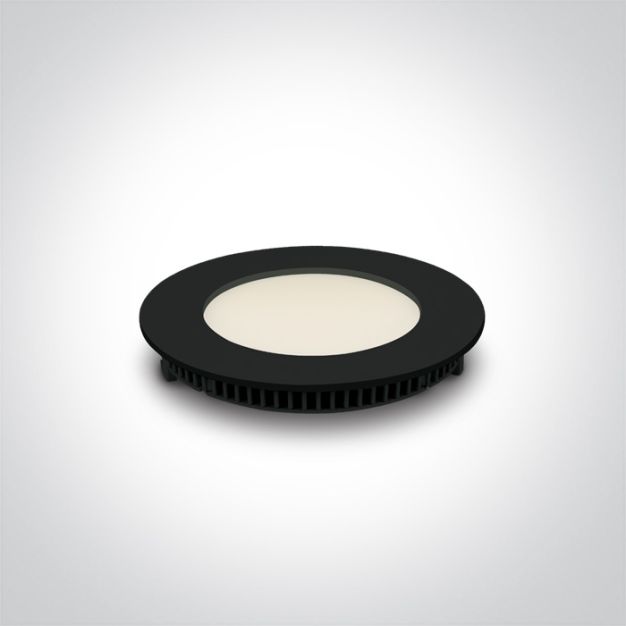 ONE Light Round Recessed Panels - inbouwspot - Ø 120 mm, Ø 108 mm inbouwmaat - 8W LED incl. - zwart - CCT