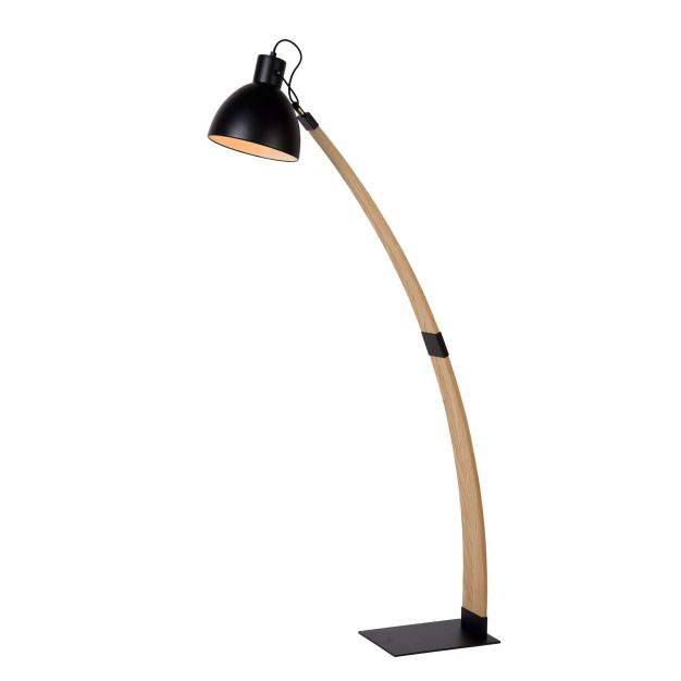 Lucide Curf - staanlamp - 22 x 90 x 143 cm - hout, zwart