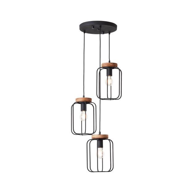 Brilliant Tosh - hanglamp - Ø 42 x 165 cm - zwart en bruin