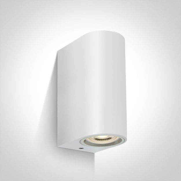 ONE Light GU10 Outdoor Cylinder Lights - buiten wandlamp - 9 x 7 x 16 cm - IP65 - wit