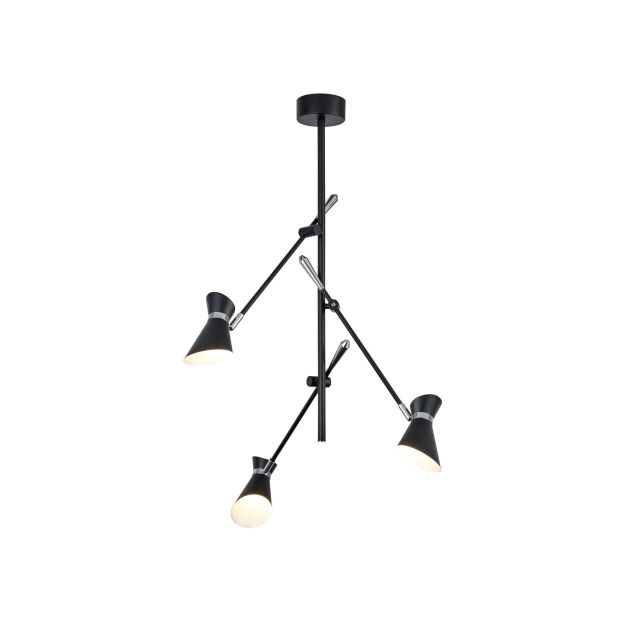 Searchlight Diablo - plafondverlichting - 65 x 55 x 69 cm - 3 x 4W LED incl. - mat zwart