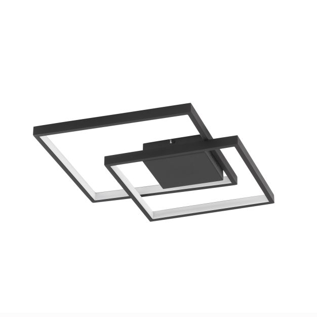 Nova Luce Porto - plafondverlichting - 42,5 x 42,5 x 6 cm - 30W dimbare LED incl. - zand zwart