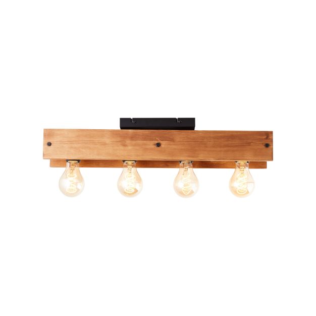 Brilliant Calandra - plafondverlichting - 60 x 13,5 x 11,7 cm - zwart en bruin