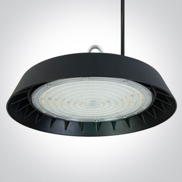 ONE Light Industrial UFO Range - hanglamp -  Ø 31 x 16,9 cm - 3 stappen dimbaar - 150W LED incl. - IP65 - zwart