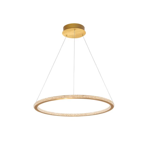 Nova Luce Cilion - hanglamp - Ø 60 x 150 cm - 48W dimbare LED incl. - messing goud