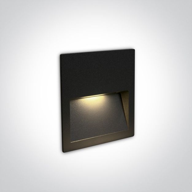 ONE Light Outdoor Dark Light Wall Recessed - inbouw wandverlichting - 11,5 x 11,5 x 3,5 cm - 4W LED incl. - IP65 - zwart