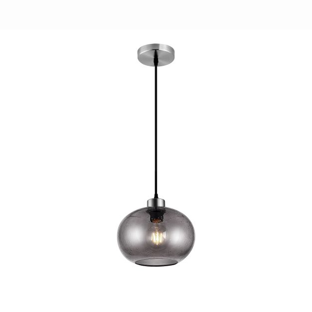 Nova Luce Jade - hanglamp - Ø 30 x 120 cm - gerookt glas