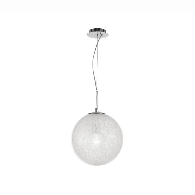 Nova Luce Frozen - hanglamp - Ø 25 x 120 cm - transparant en chroom