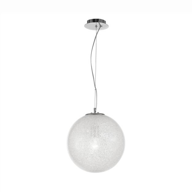 Nova Luce Frozen - hanglamp - Ø 30 x 120 cm - transparant en chroom