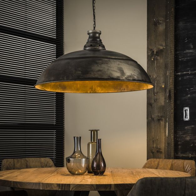 Vico Industry - hanglamp - Ø 80 x 150 cm - oud zilver