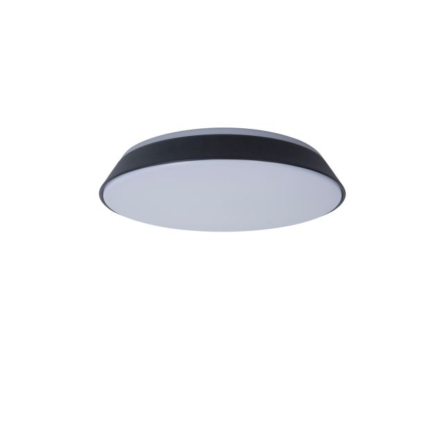 Lutec Panther - plafondverlichting - slimme verlichting - Lutec Connect - Ø 45 x 7,8 cm - 40W LED incl. - dimfunctie en instelbare lichtkleur via app -  mat zwart (laatste stuk!)