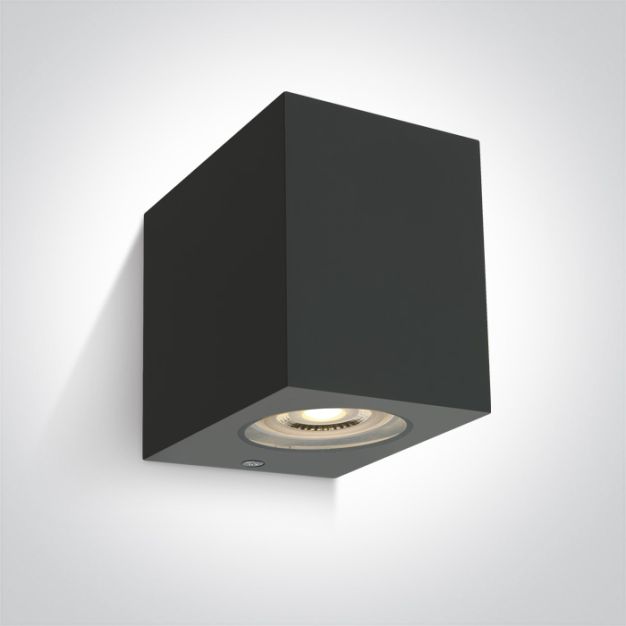 ONE Light GU10 Outdoor Cube Lights - buiten plafond/wandverlichting - 7 x 9 x 9 cm - IP65 - antraciet