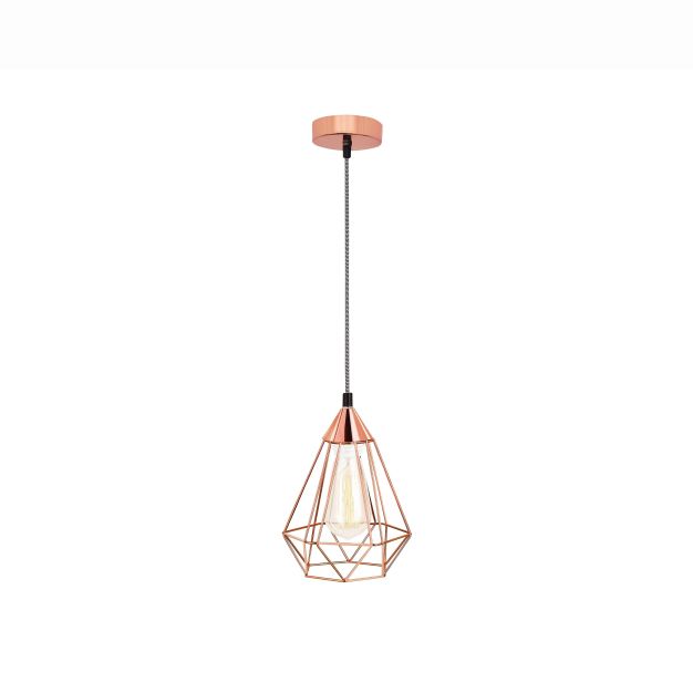 Nova Luce Paolo - hanglamp - Ø 17 x 120 cm - koper