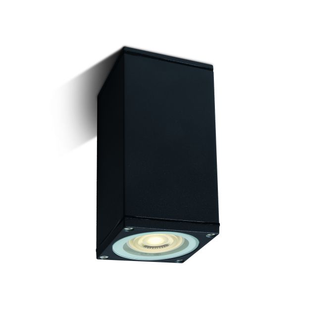 ONE Light GU10 Outdoor Cubes - opbouwspot - 6,3 x 6,3 x 13,5 cm - IP54 - zwart