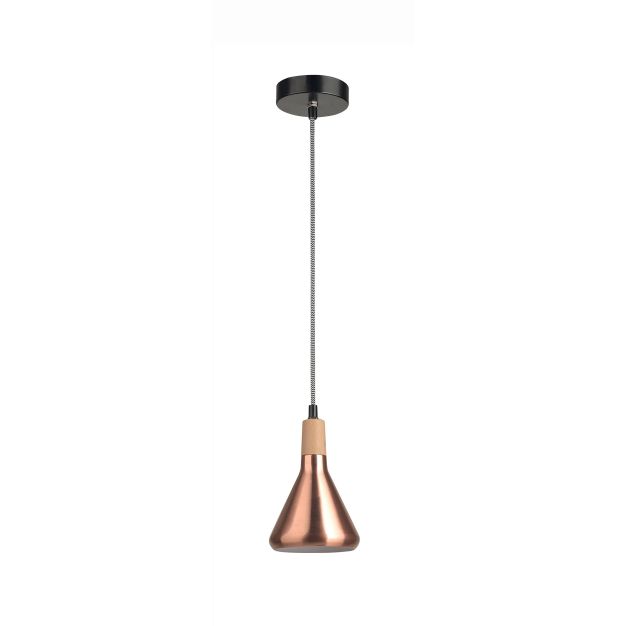 Nova Luce Venanzio - hanglamp - Ø 12,5 x 120 cm - koper