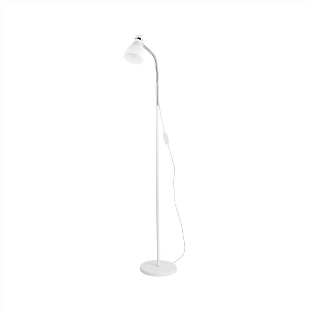 Nova Luce Garrie - staanlamp - 140 cm - wit en chroom