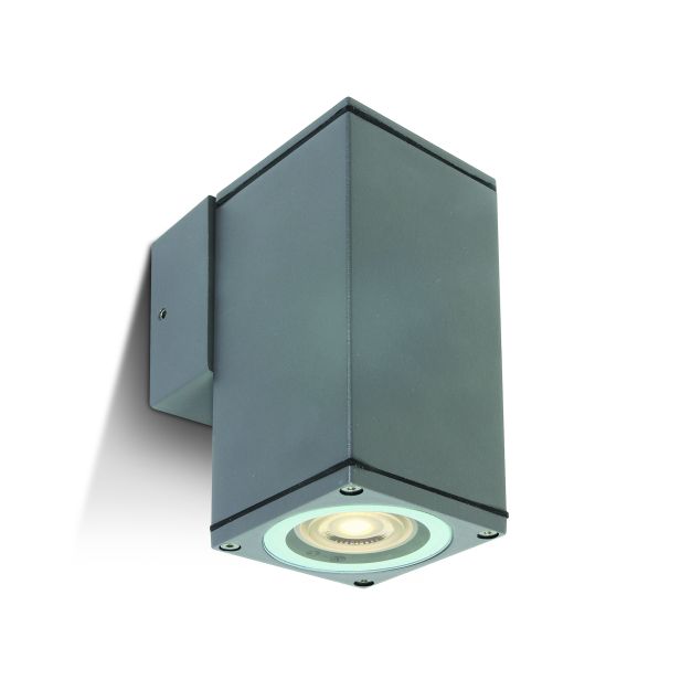 ONE Light GU10 Outdoor Cubes - buiten wandverlichting - 6,3 x 6,3 x 13,5 cm - IP54 - grijs