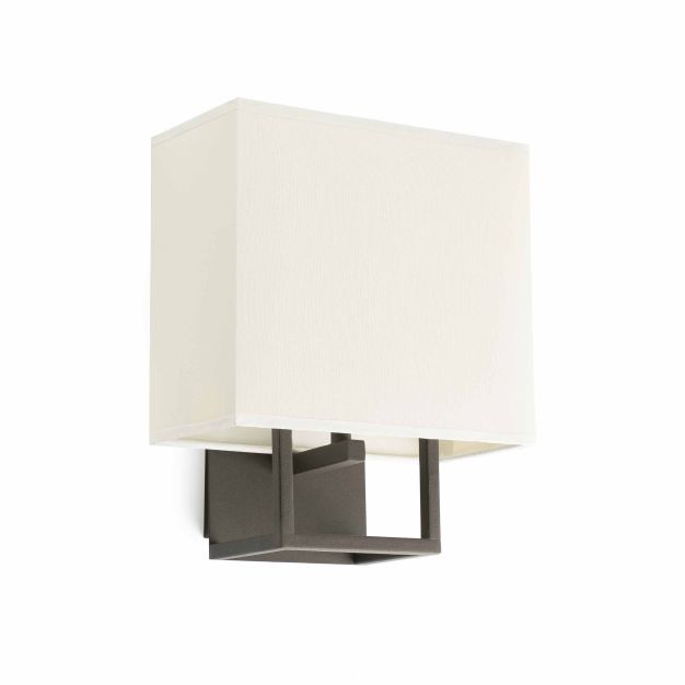 Faro Vesper - wandverlichting met schakelaar - 22 x 15 x 26,5 cm - bruin en beige