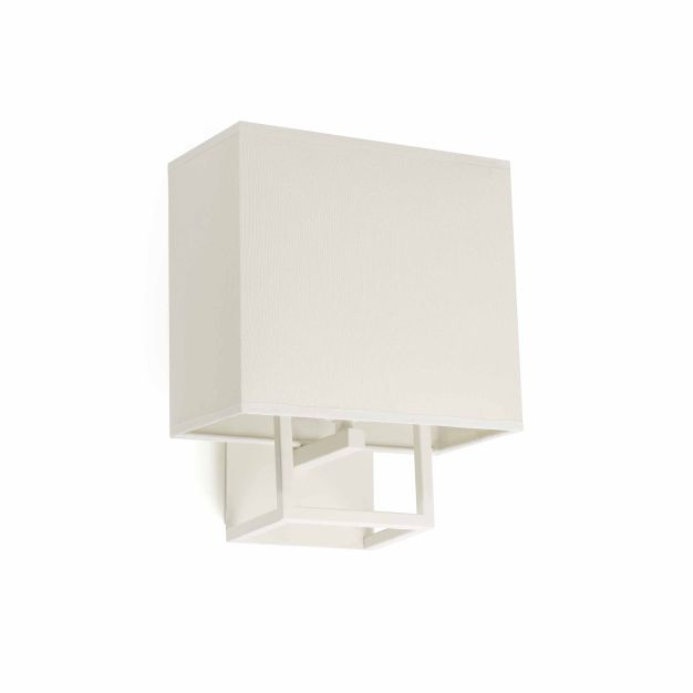 Faro Vesper - wandverlichting met schakelaar - 22 x 15 x 26,5 cm - wit en beige