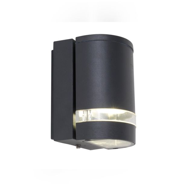 Lutec Focus - buiten wandlamp - 11 x 11 x 15 cm - IP44 - donkergrijs