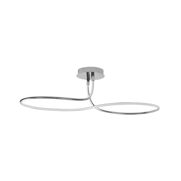 Nova Luce Fungo - plafondverlichting - Ø 102 x 30 cm - 47W dimbare LED incl. - chroom