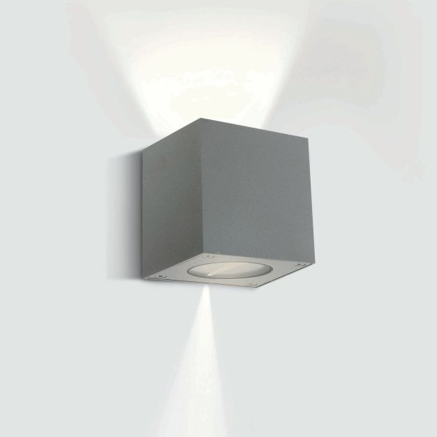 ONE Light Indoor/Outdoor Wall Lines - buiten wandverlichting - 9 x 11,2 x 9 cm - 2 x 3W LED incl. - IP54 - grijs