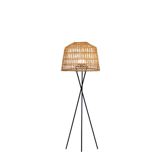 New Garden Amalfi - vloerlamp met oplaadbare lichtbron en afstandsbediening - 9W LED incl. - Ø 49 x 148 cm - IP54 - rotan