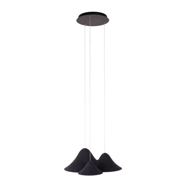 Maxlight Bellmond - hanglamp - Ø 60 x 200 cm - 21W LED incl. - zwart en grijs