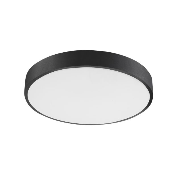 Nova Luce Hadon - plafondverlichting - Ø 40 x 5 cm - 24W LED incl. - zand zwart en mat wit