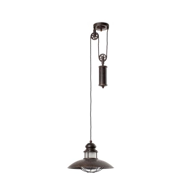 Faro Winch - hanglamp - Ø 35 x 145,7 cm - bruin