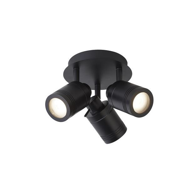 Searchlight Samson - opbouwspot 3L - Ø 28 x 16 cm - IP44 - zwart