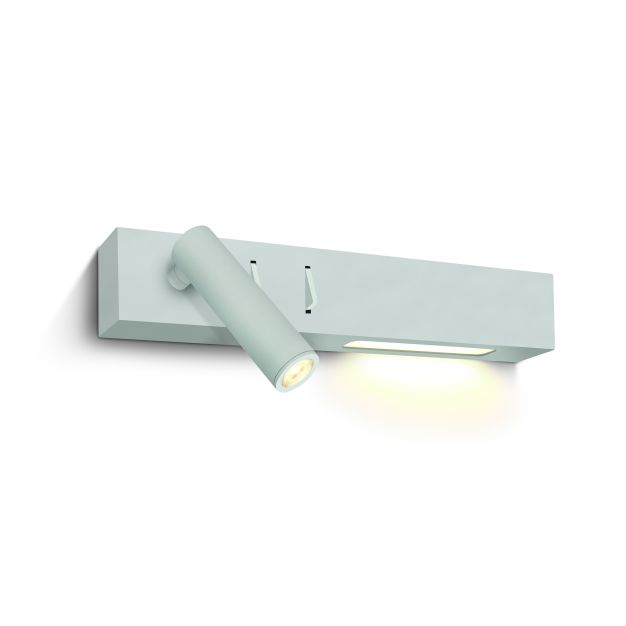 ONE Light Reading Spot - wandspot met schakelaar - 30 x 3,5 x 5 cm - 3W + 6W LED incl. - wit