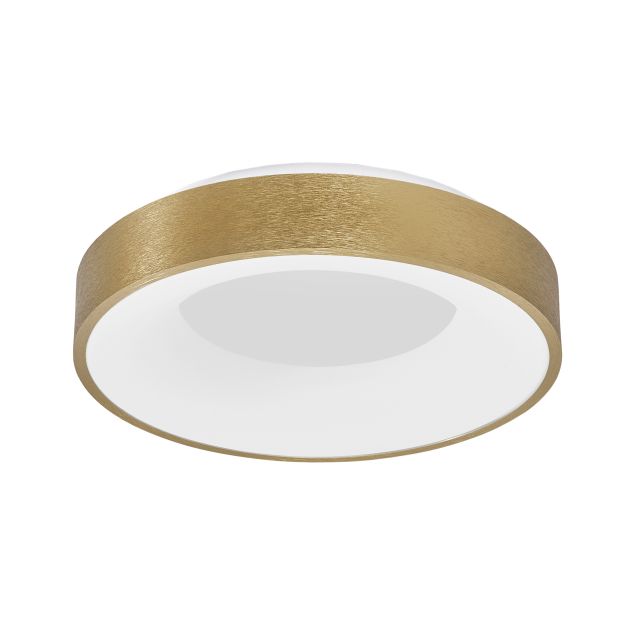 Nova Luce Rando Thin - plafondverlichting - Ø 38 x 9 cm - 30W dimbare LED incl. - geborsteld goud