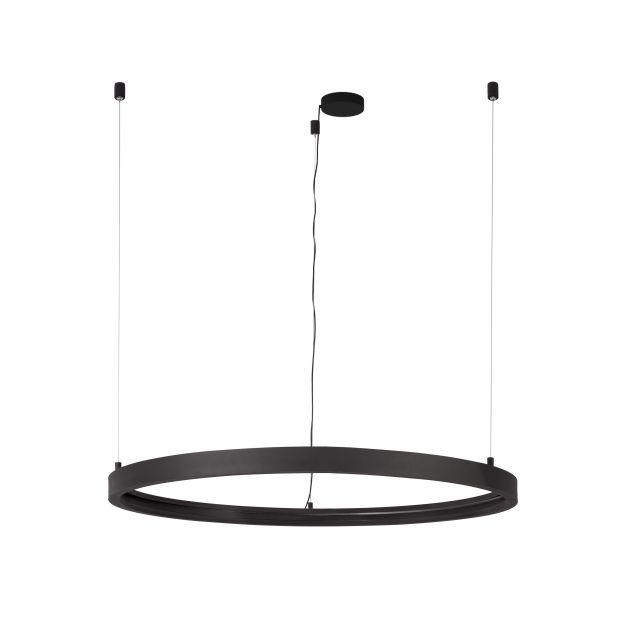 Nova Luce Loop 01 - rond magnetisch pendel profiel - Ø 90 x 120 cm - zwart