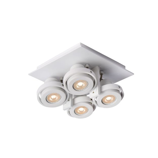 Lucide Landa - opbouwspot - 23 x 23 x 12,5 cm - 4 x 5W dimbare LED incl. - dim to warm - wit