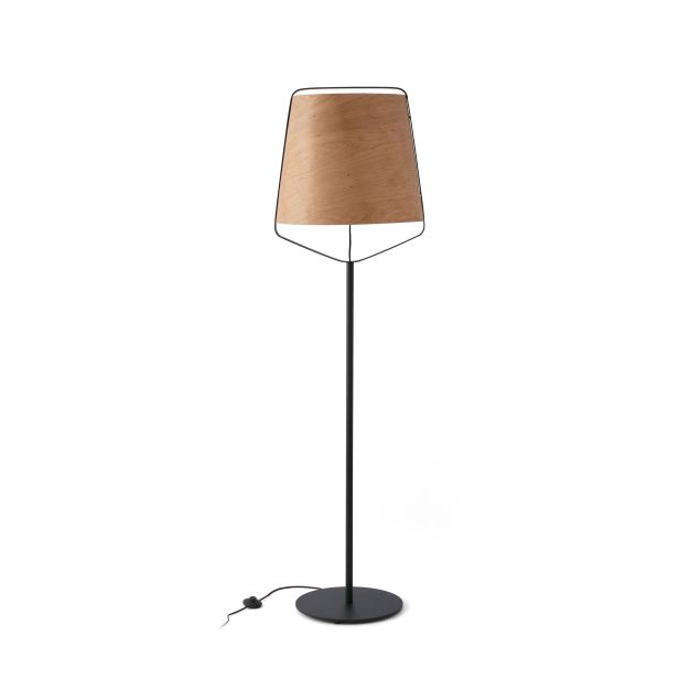 Faro Stood - staanlamp - 182 cm - zwart en bruin