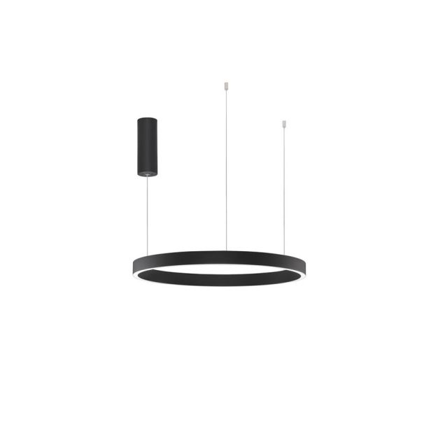 Nova Luce Elowen - hanglamp - Ø 60 x 150 cm - 60W dimbare LED incl. - zwart