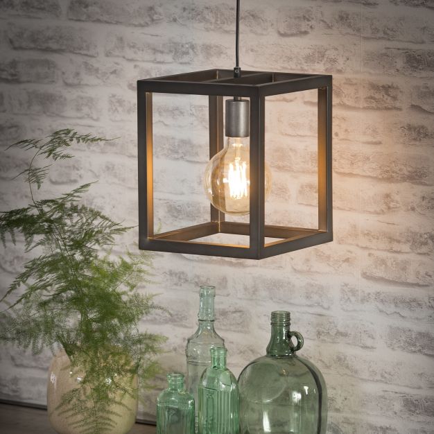 Vico Square Tube - hanglamp - 25 x 25 x 150 cm - zilver