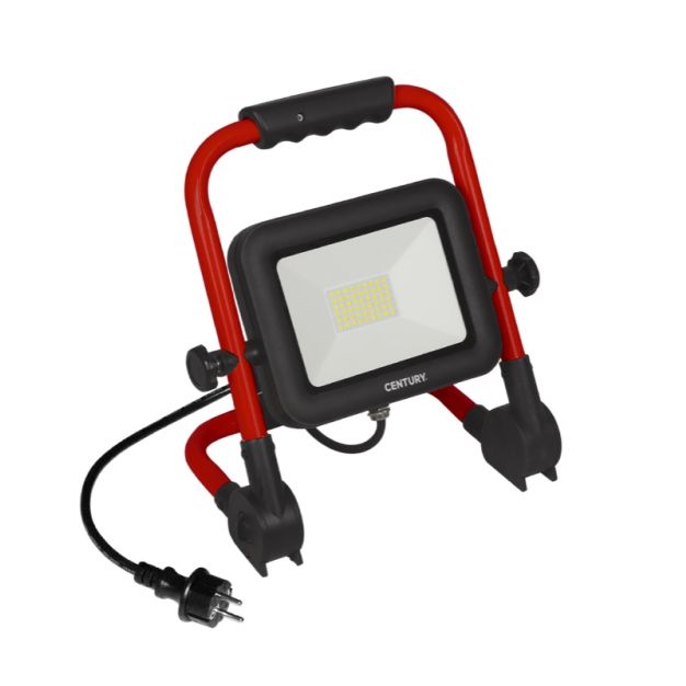 Century Italia Rework - draagbare verstraler - 18 x 25 x 25 cm - 30W LED incl. - IP65 - zwart en rood