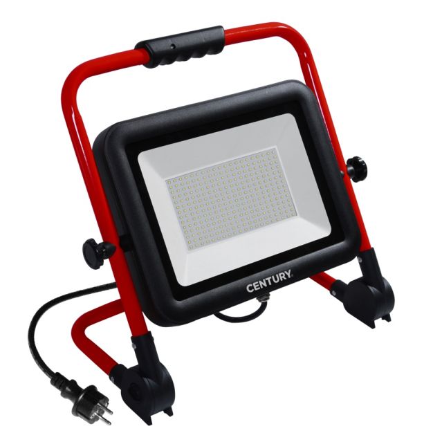 Century Italia Rework - draagbare verstraler - 47,5 x 44,5 x 7 cm - 200W LED incl. - IP65 - zwart en rood