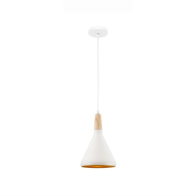 Nova Luce Juno - hanglamp - Ø 18 x 140 cm - wit en goud