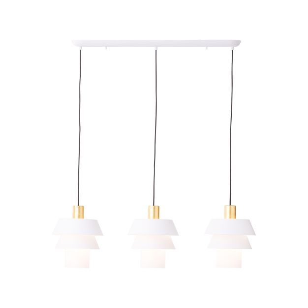 Brilliant Göteborg - hanglamp - 96 x 24 x 151 cm - mat wit en goud