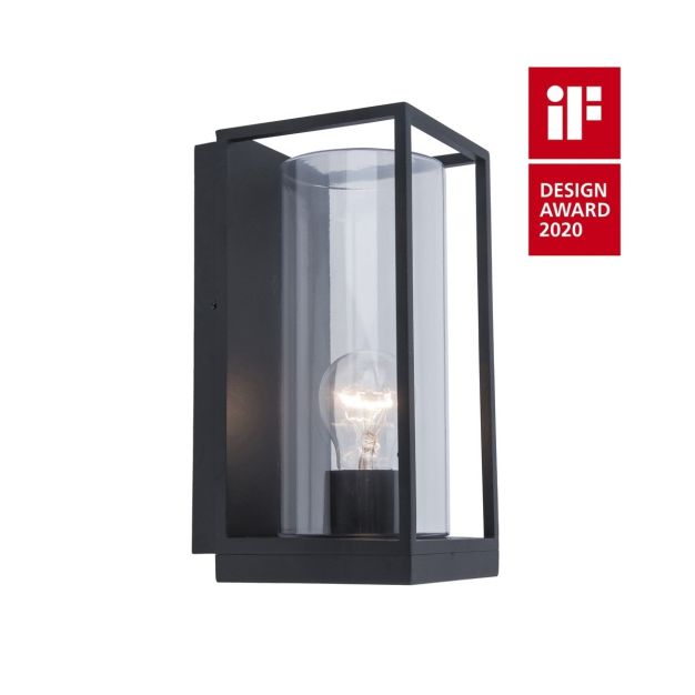 Lutec Flair - buiten wandverlichting - 12 x 13,9 x 26 cm - IP44 - mat zwart