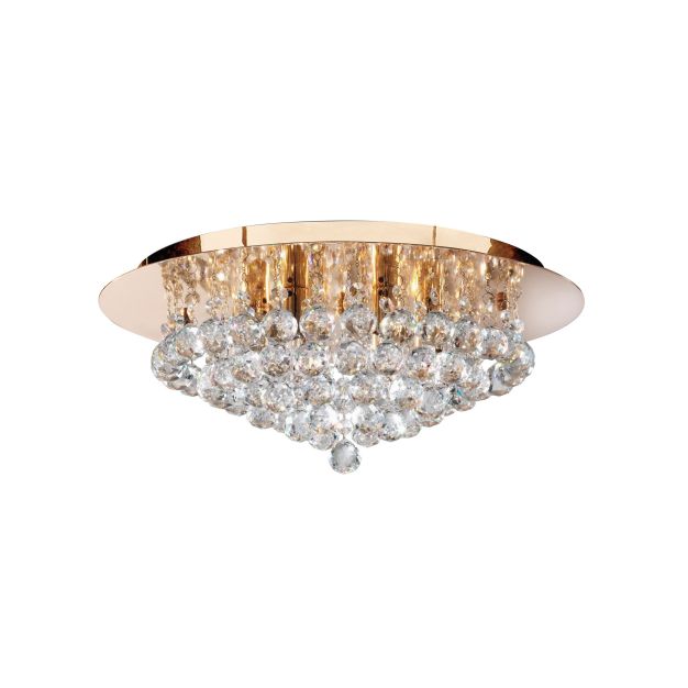 Searchlight Hanna - plafondverlichting - Ø 45 x 19,5 cm - goud en transparant