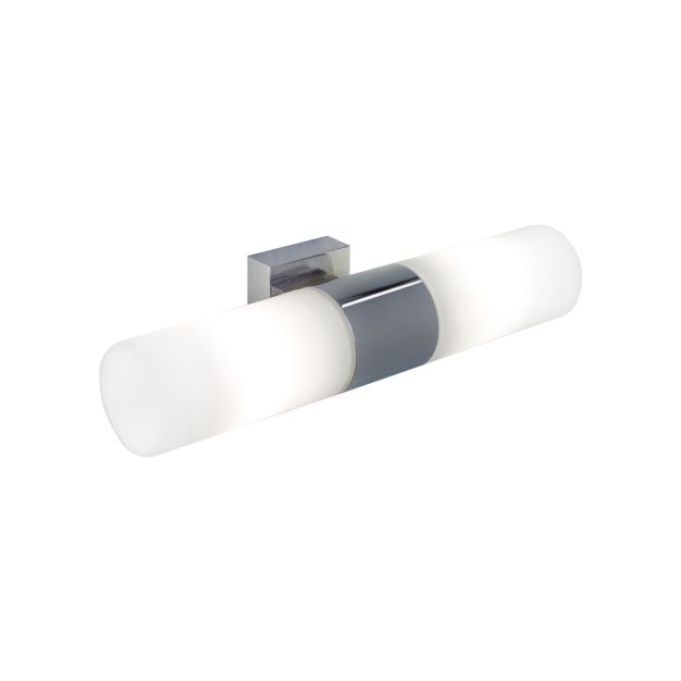 Nordlux Tangens - wandverlichting - 31 x 6 cm - IP44 - chroom en opaal wit