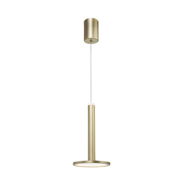 Nova Luce Palencia - hanglamp - Ø 15 x 120 cm - 11W LED incl. - messing goud