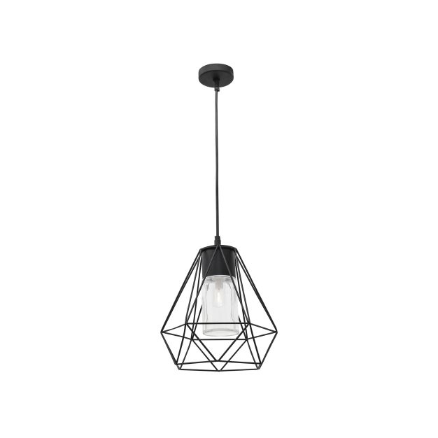 Nova Luce Isidora - hanglamp - Ø 22 x 95 cm - IP54 - zwart