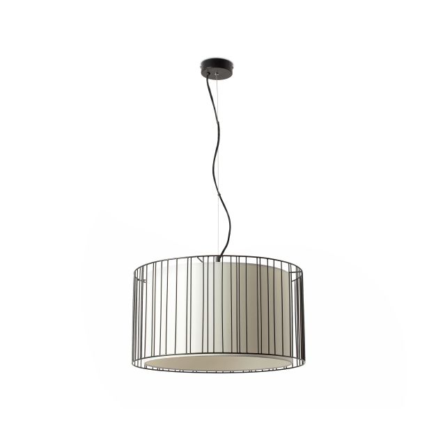 Faro Linda - hanglamp - Ø 50 x 27 cm - zwart en wit